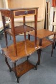 An Edwardian occasional table and two further tables