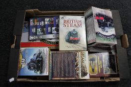 A crate of British steam dvds,