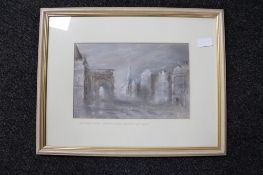 Keith Proctor : Central Station, Neville Street, Newcastle upon Tyne, pastel drawing,