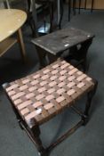 An antique stool and footstool (2)