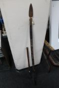 An eastern spear together with a throwing club