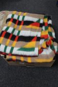 A box of woolen blankets