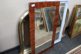 An overmantel mirror together with an antique style mirror,