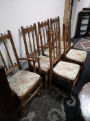 A set of six Ercol oak dining chairs