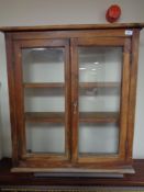 An early twentieth century pine glazed door cabinet