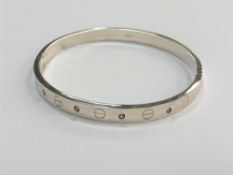 A Sterling silver bangle