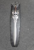 A fantasy sword on wall plaque (a/f)