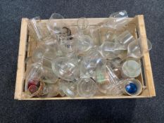 A tray of wine glasses,