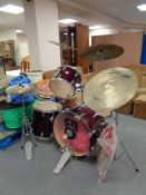 A CB drums drum kit with solar by Sabian and Stagg cymbals