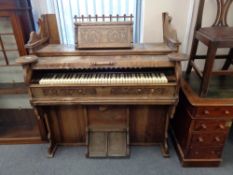 A Victorian pedal organ 120 cm width,
