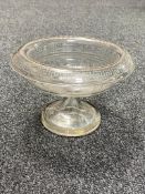 An early 19th century etched glass comport,