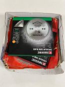 A box of nine assorted saw blades