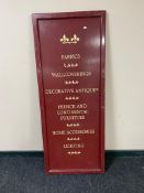 A painted panel 'Fabrics,