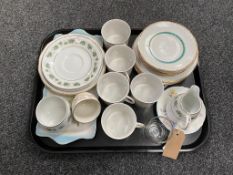 A tray of continental tea china,