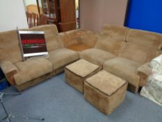 A mid twentieth century seven piece modular corner settee