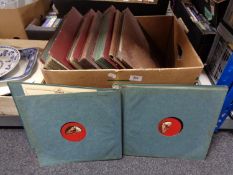 A box of six albums of vinyl 78's, operas,