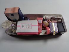 A box of lady's beauty products and gift sets,