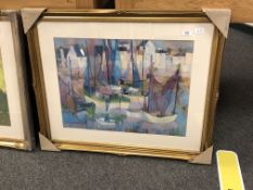 A contemporary gilt framed print,