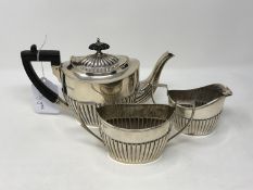 A silver three piece tea service, Birmingham marks CONDITION REPORT: 348g gross.