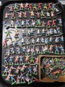 A tray of early twentieth century hand painted military figures