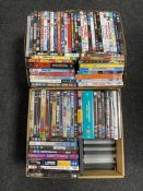 Two boxes of assorted DVD's
