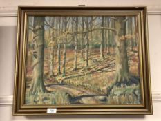 Continental school, woodland path,