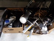 Two boxes of bar fronts with pumps - John Smiths, Fosters,