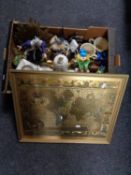 One box of glass bottle vase, continental tea china,