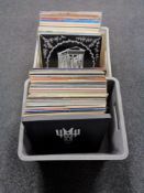 A box of vinyl LP's and 12 inch singles including movie sound tracks etc