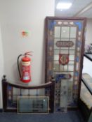 A stained leaded glass window - The Bridge Hotel,