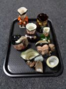 A tray of eight assorted Toby jugs - Royal Doulton Long John Silver, Gone Away,