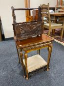 A nest of two mahogany occasional tables,