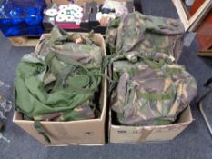 Five army burgens containing webbing