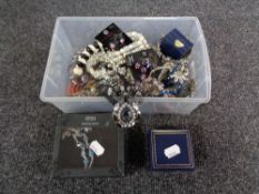 A box of assorted costume jewellery