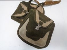 Two suede shotgun cartridge bags