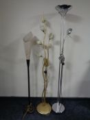 Three contemporary floor lamps