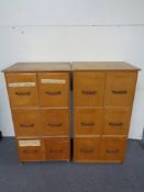 Two mid century six drawer index chests