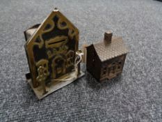 Two antique money boxes