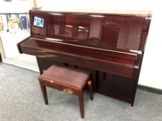 A Kawai overstrung upright piano model K-15E no.