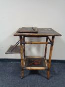 An Aesthetic period bamboo and lacquered occasional table a/f