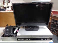 A Philips dvd vcr recorder together with a Toshiba 19 inch lcd tv dvd combi,