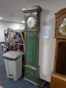 An antique continental longcase clock signed Mons P.