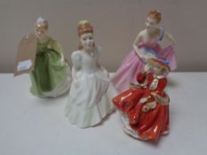 Four Royal Doulton figures - Fair Maiden HN 2211, Top O' The Hill HN 3734,