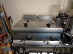A Lincat stainless steel double fryer