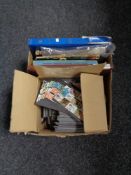A box of stamp albums, world stamps,