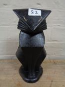 A metal Art Deco style door stop - cat