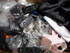 Two boxes of aluminium cases, testing equipment, tools, remotes,