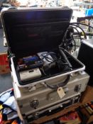 Three aluminium cases containing hand tools, Wagner heat gun,