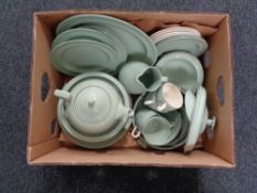 A box of Wedgwood Celadon tea and dinner ware
