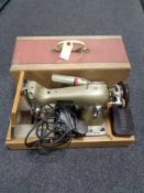 A mid century cased Pfaff sewing machine